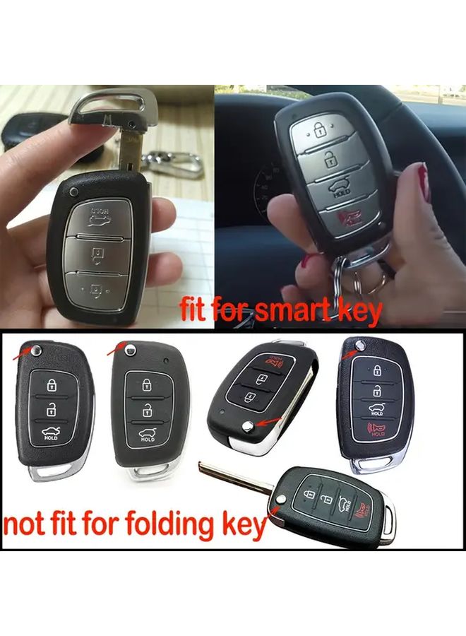 Black Smart Remote Key Case For Hyundai Sonata Elantra Tucson Ioniq IX35 IX25 Redline 3 Buttons Set - Image 4
